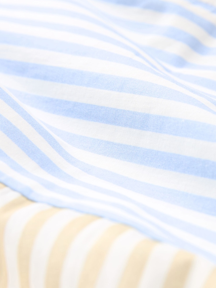 Blue/Neutral Stripe Jersey Poplin Mix Short Sleeve Shirt - Image 6 of 6