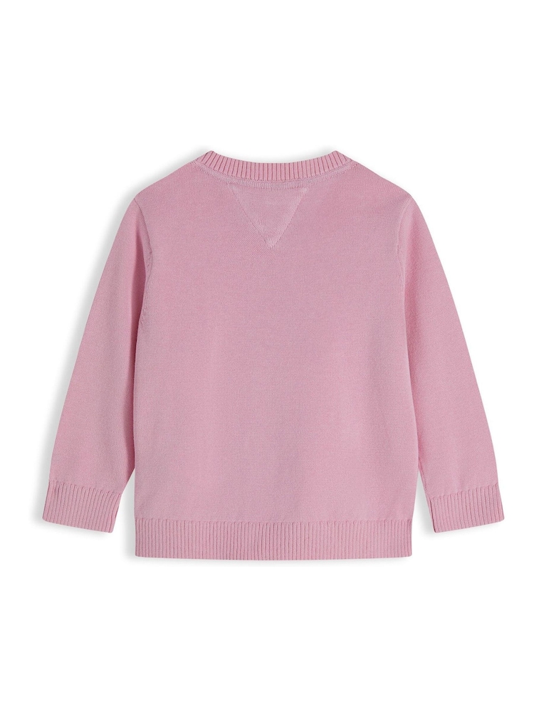 Tommy Hilfiger Pink Essential Intarsia Jumpers - Image 2 of 3 Tommy Hilfiger Pink Essential Intarsia Jumpers - Image 2 of 3