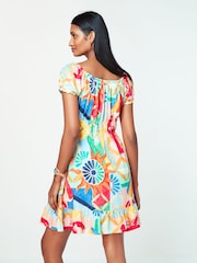 Lobster Print Bardot Puff Sleeve Jersey Summer Dress - Image 3 of 6