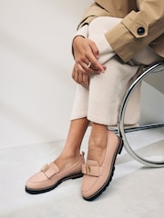 Nude Forever Comfort® Leather Chunky Bow Loafers - Image 1 of 8