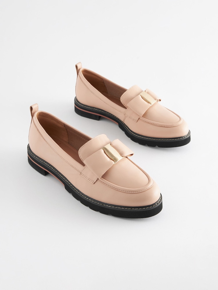 Nude Forever Comfort® Leather Chunky Bow Loafers - Image 3 of 8