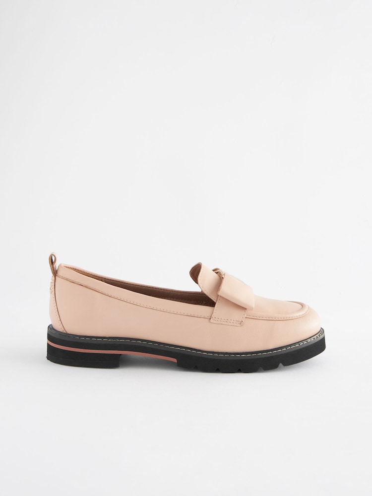 Nude Forever Comfort® Leather Chunky Bow Loafers - Image 4 of 8
