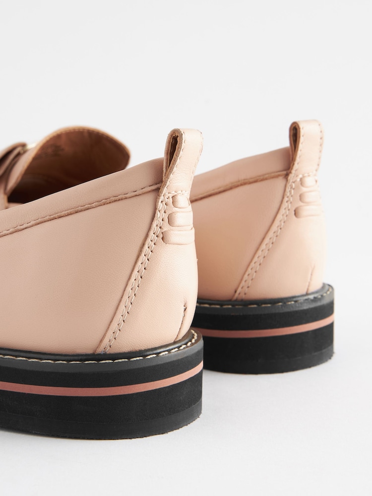 Nude Forever Comfort® Leather Chunky Bow Loafers - Image 5 of 8