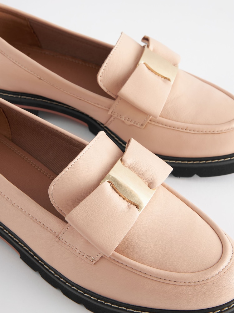 Nude Forever Comfort® Leather Chunky Bow Loafers - Image 7 of 8