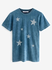 Blue Short Sleeve Washed Star T-Shirt - Image 5 of 6