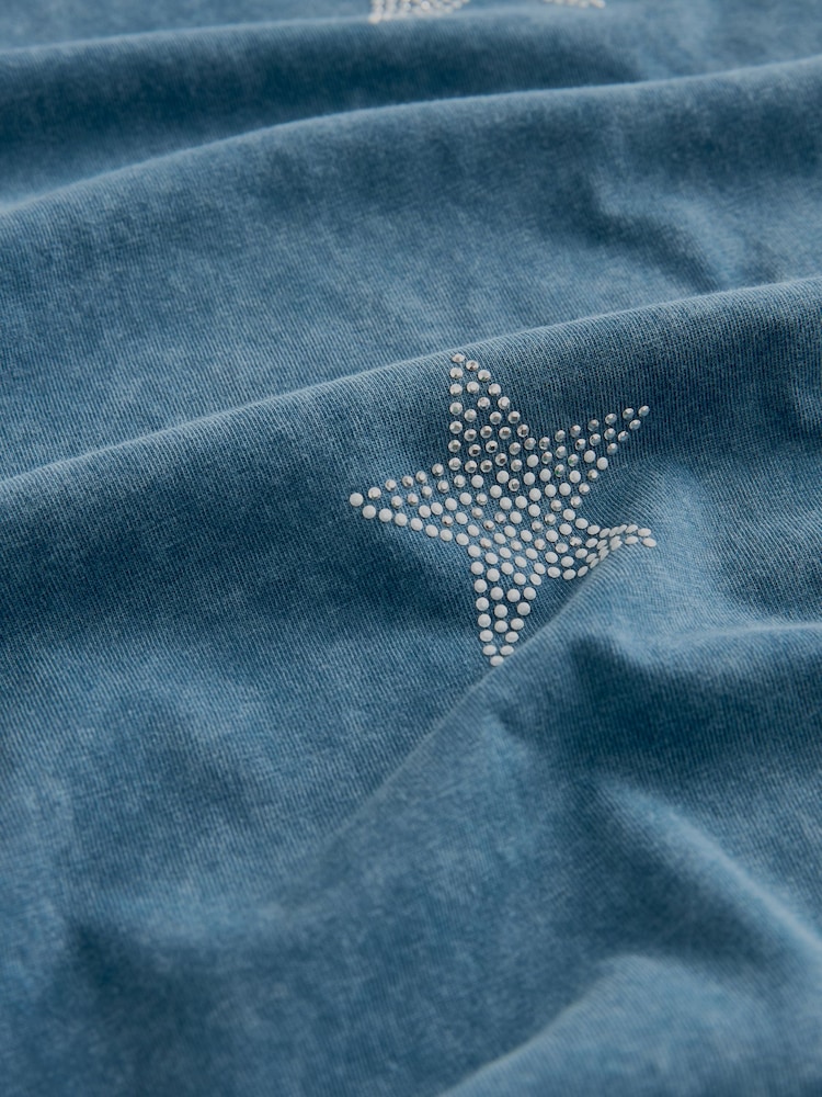 Blue Short Sleeve Washed Star T-Shirt - Image 6 of 6