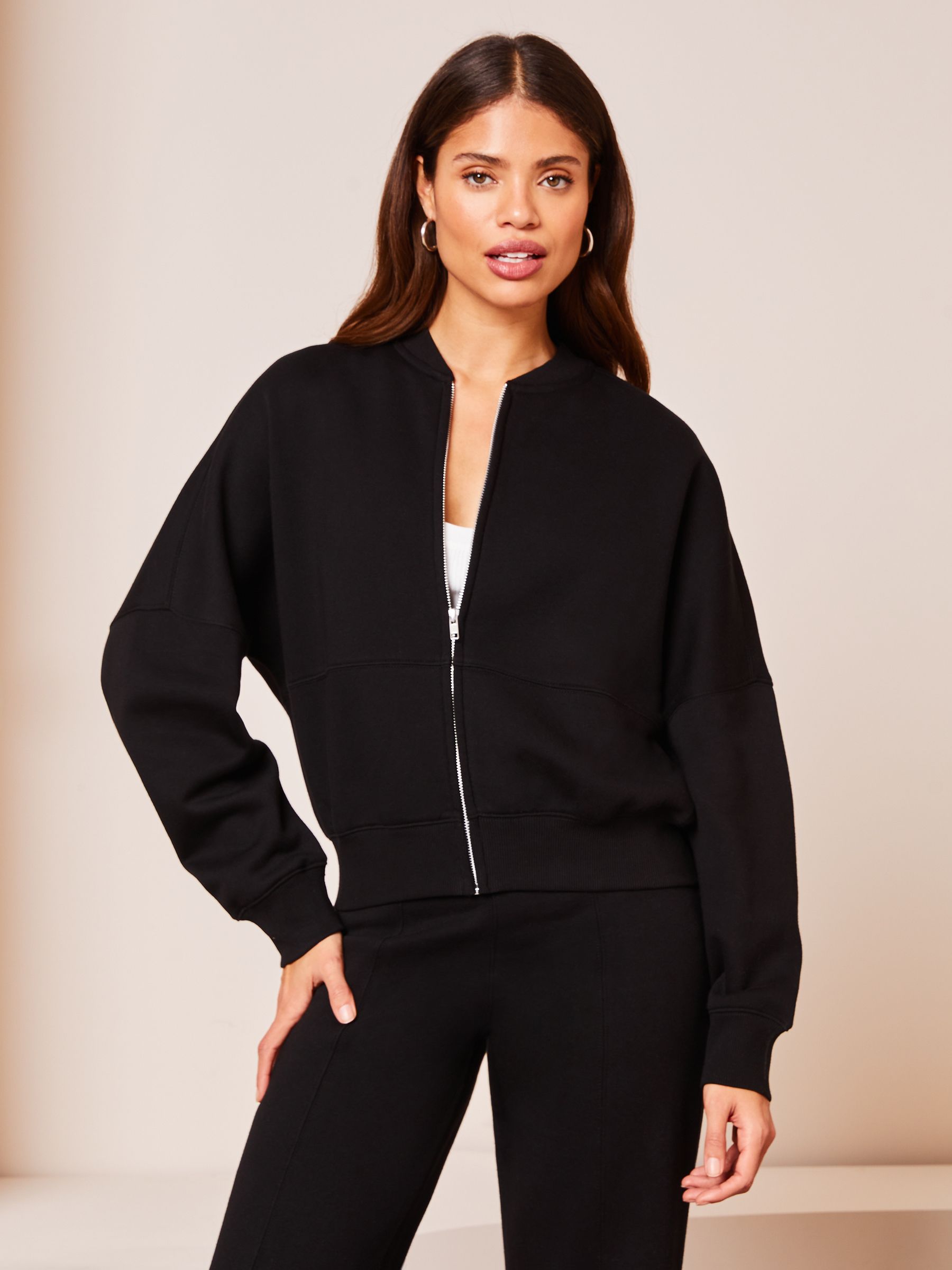 Sweatshirt bomber jacket womens sales