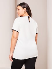 Lipsy White Curve Logo T-Shirt - Image 2 of 4