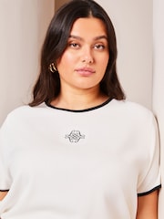 Lipsy White Curve Logo T-Shirt - Image 4 of 4