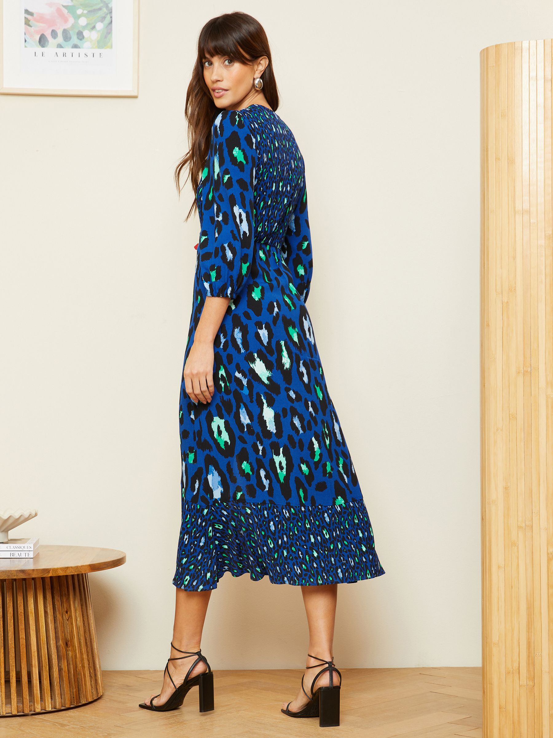 Buy Love & Roses Blue Twist Detail V Neck Front Split Midi Buy Love & Roses Blue Twist Detail V Neck Front Split Midi