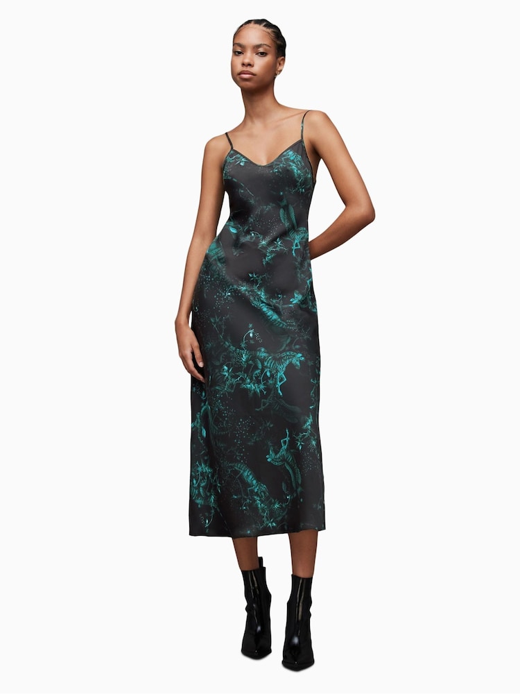 AllSaints Green Melody Zig Dress - Image 2 of 5