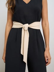 Gina Bacconi Black Codie Sleeveless V-Neck Jumpsuit - Image 4 of 7