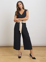 Gina Bacconi Black Codie Sleeveless V-Neck Jumpsuit - Image 5 of 7