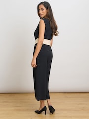 Gina Bacconi Black Codie Sleeveless V-Neck Jumpsuit - Image 6 of 7