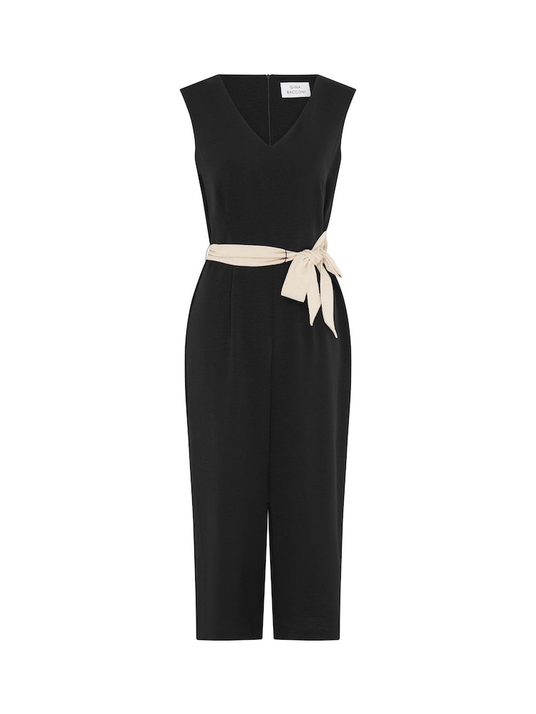 Gina Bacconi Black Codie Sleeveless V-Neck Jumpsuit - Image 7 of 7