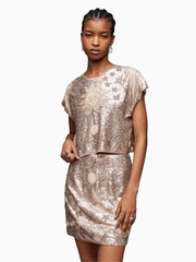 AllSaints Gold Etta Embroidered Top - Image 1 of 8