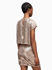 AllSaints Gold Etta Embroidered Top - Image 2 of 8