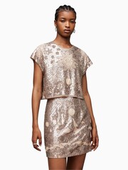 AllSaints Gold Etta Embroidered Top - Image 5 of 8