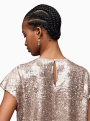 AllSaints Gold Etta Embroidered Top - Image 6 of 8