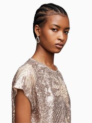 AllSaints Gold Etta Embroidered Top - Image 7 of 8