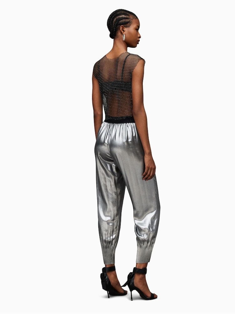 AllSaints Grey Nala Trousers - Image 2 of 7