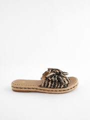 Black Bow Flatform Espadrille Sandals - Image 4 of 9