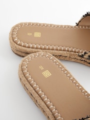 Black Bow Flatform Espadrille Sandals - Image 8 of 9