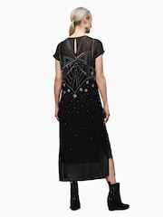 AllSaints Black Embroidered Etta Dress - Image 2 of 6