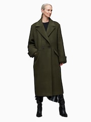 AllSaints Green Mabel Coat - Image 3 of 8