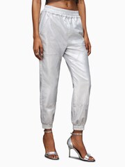 AllSaints Silver Yara Coated Joggers - Image 1 of 7