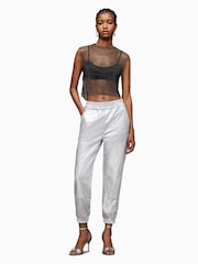 AllSaints Silver Yara Coated Joggers - Image 5 of 7