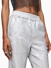 AllSaints Silver Yara Coated Joggers - Image 6 of 7