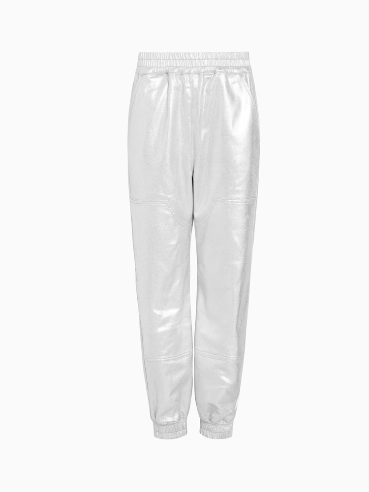 AllSaints Silver Yara Coated Joggers - Image 7 of 7