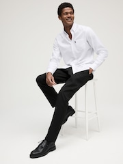 White Slim Fit Button Down Easy Iron Oxford Shirt - Image 2 of 8