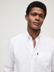 White Slim Fit Button Down Easy Iron Oxford Shirt - Image 4 of 8