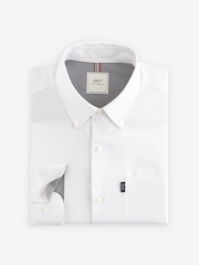White Slim Fit Button Down Easy Iron Oxford Shirt - Image 5 of 8