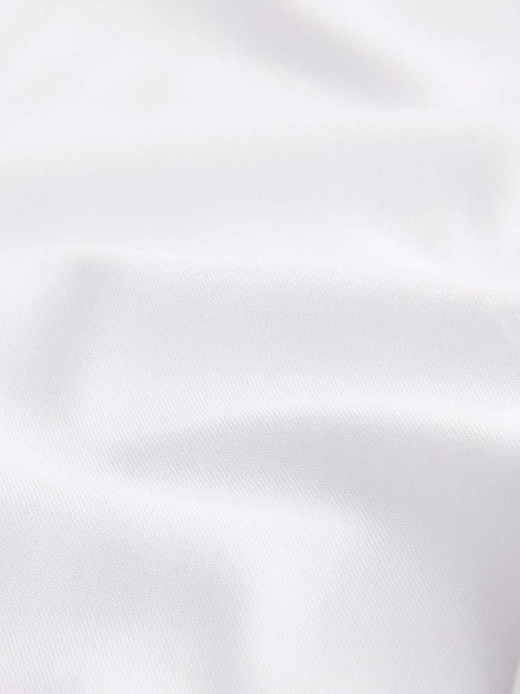 White Slim Fit Button Down Easy Iron Oxford Shirt - Image 7 of 8
