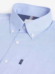 Pale Blue Regular Fit Short Sleeve Easy Iron Button Down Oxford Shirt - Image 7 of 9