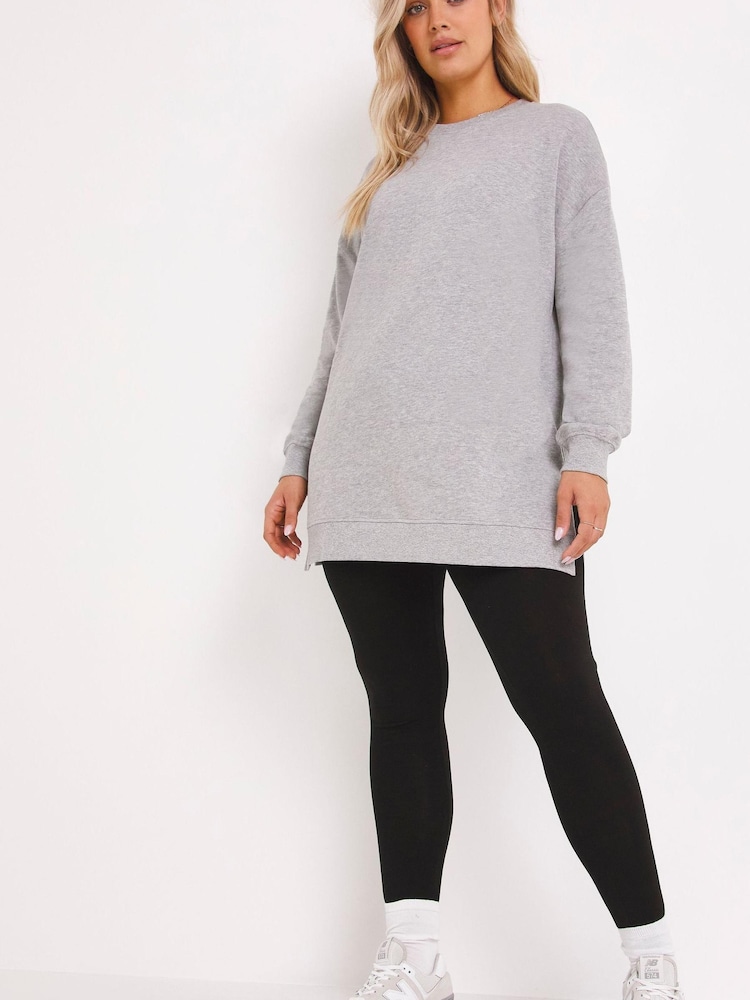 Simply Be Grey Core Split Hem Tunic - Image 1 of 3