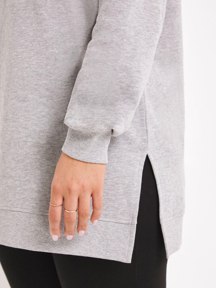 Simply Be Grey Core Split Hem Tunic - Image 3 of 3