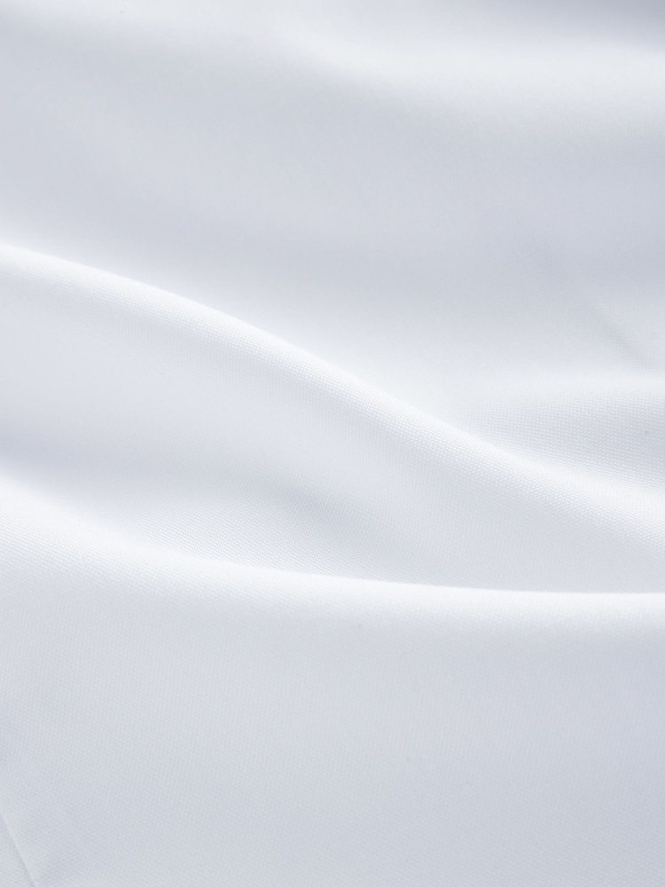 White Slim Fit Short Sleeve Easy Iron Button Down Oxford Shirt - Image 7 of 7