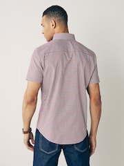 rouge carreau vichy - Standard - Chemise Oxford Easy Iron boutonnée à manches courtes - Image 2 de 8