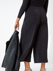 Roman Black Curve Wide Leg Glitter Stretch Trousers - Image 2 of 5