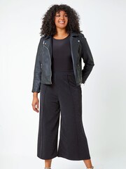 Roman Black Curve Wide Leg Glitter Stretch Trousers - Image 3 of 5