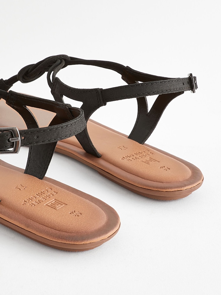Noir - Forever Comfort® Sandales à nœuds en cuir - Image 4 of 6
