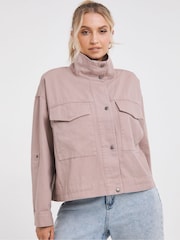 Simply Be Blush Pink Relaxed Utility Jacket - Image 4 of 4