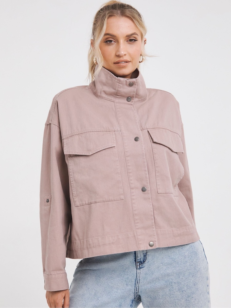 Simply Be Blush Pink Relaxed Utility Jacket - Image 4 of 4