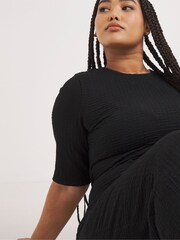 Simply Be Black Popcorn Maxi Dress - Image 4 of 4