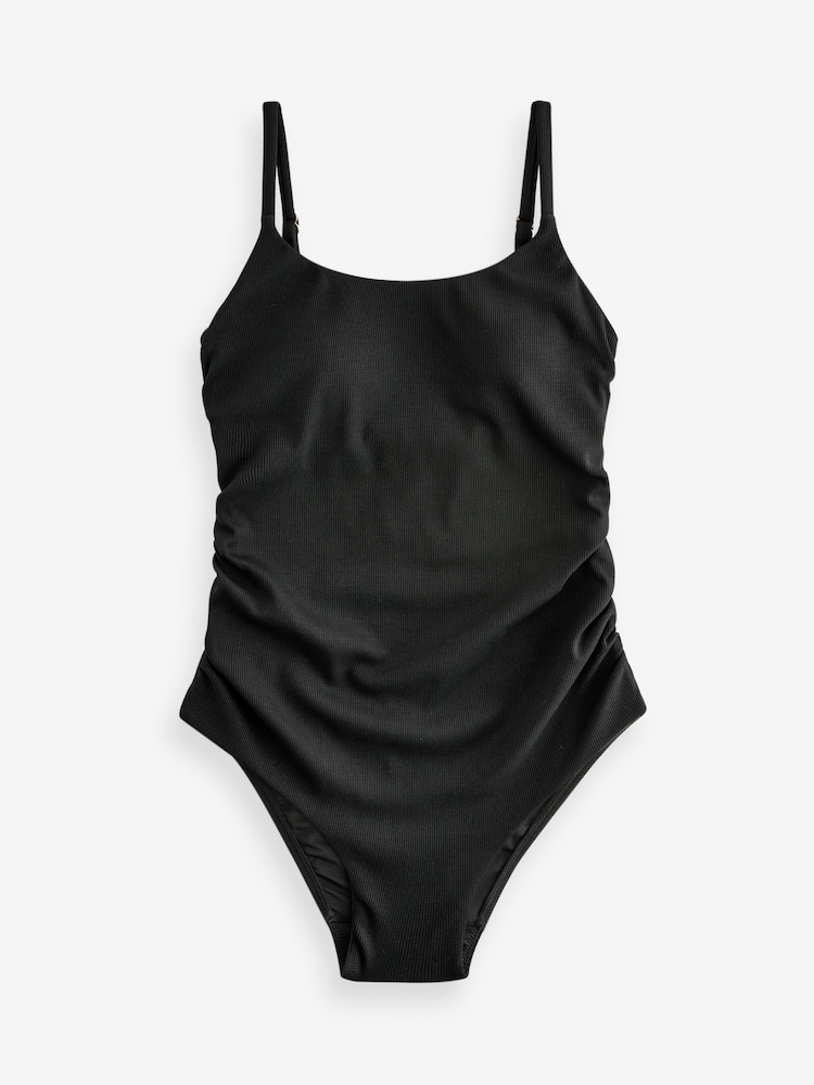 Black Textured Maternity Scoop Swimsuit - Image 6 of 6
