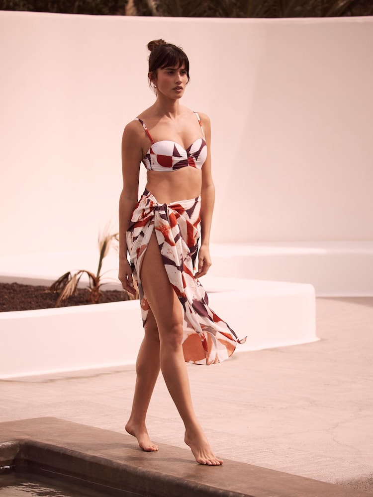 Mint Velvet Wine Bandeau Wired Bikini Top - Image 2 of 4 Mint Velvet Wine Bandeau Wired Bikini Top - Image 2 of 4